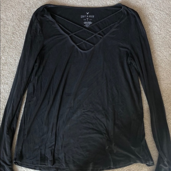 American Eagle Gray Long Sleeve - Picture 5 of 5